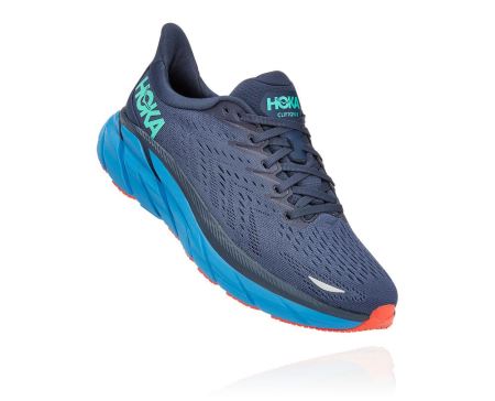 Hoka One One Clifton 8 - Sapatos Ortopédicos Mulher Azuis | PT-dhf4PyN